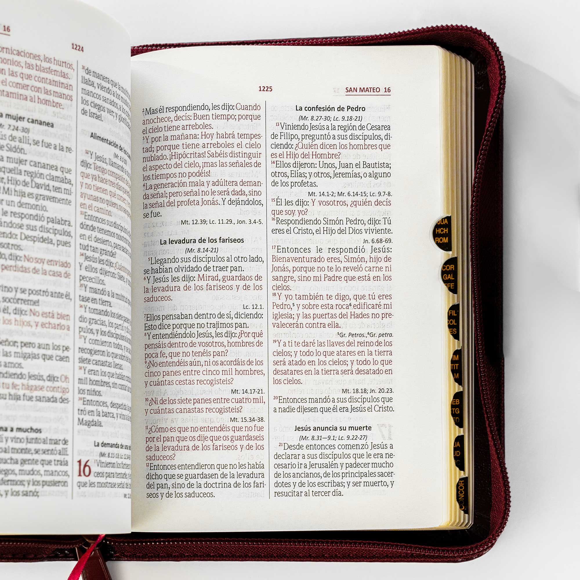 Biblia tamaño y letra pequeña vinotinto