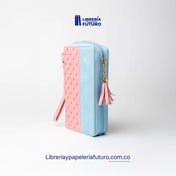 Biblia azul/rosa tipo chequera