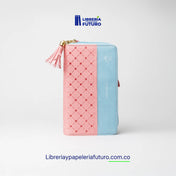 Biblia azul/rosa tipo chequera