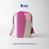Biblia rosa/fucsia tipo chequera