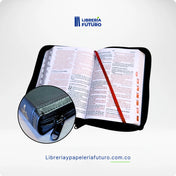 Biblia mediana negra símil piel