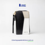 Biblia negra/beige tipo chequera