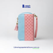 Biblia azul/rosa tipo chequera