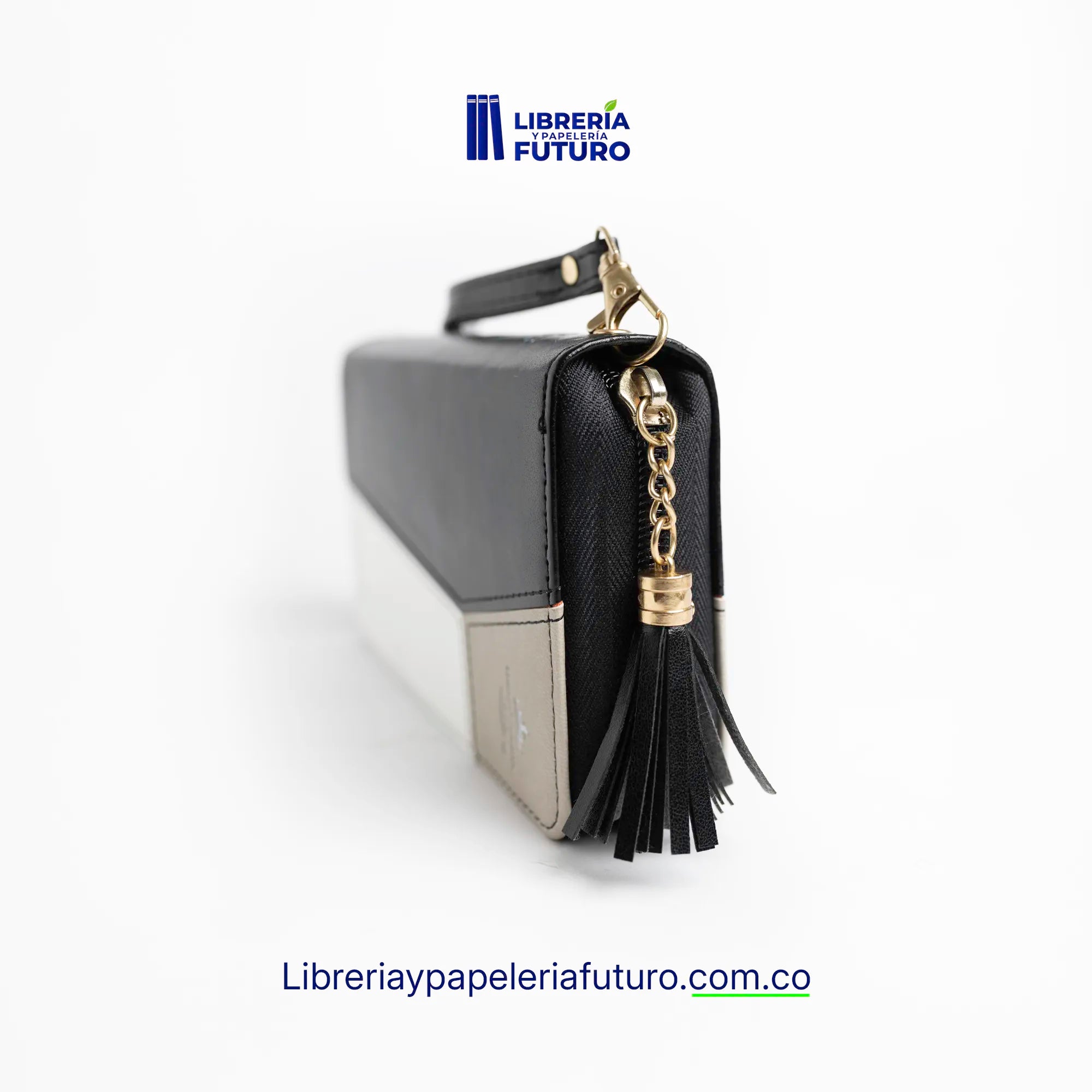 Biblia negra/beige tipo chequera