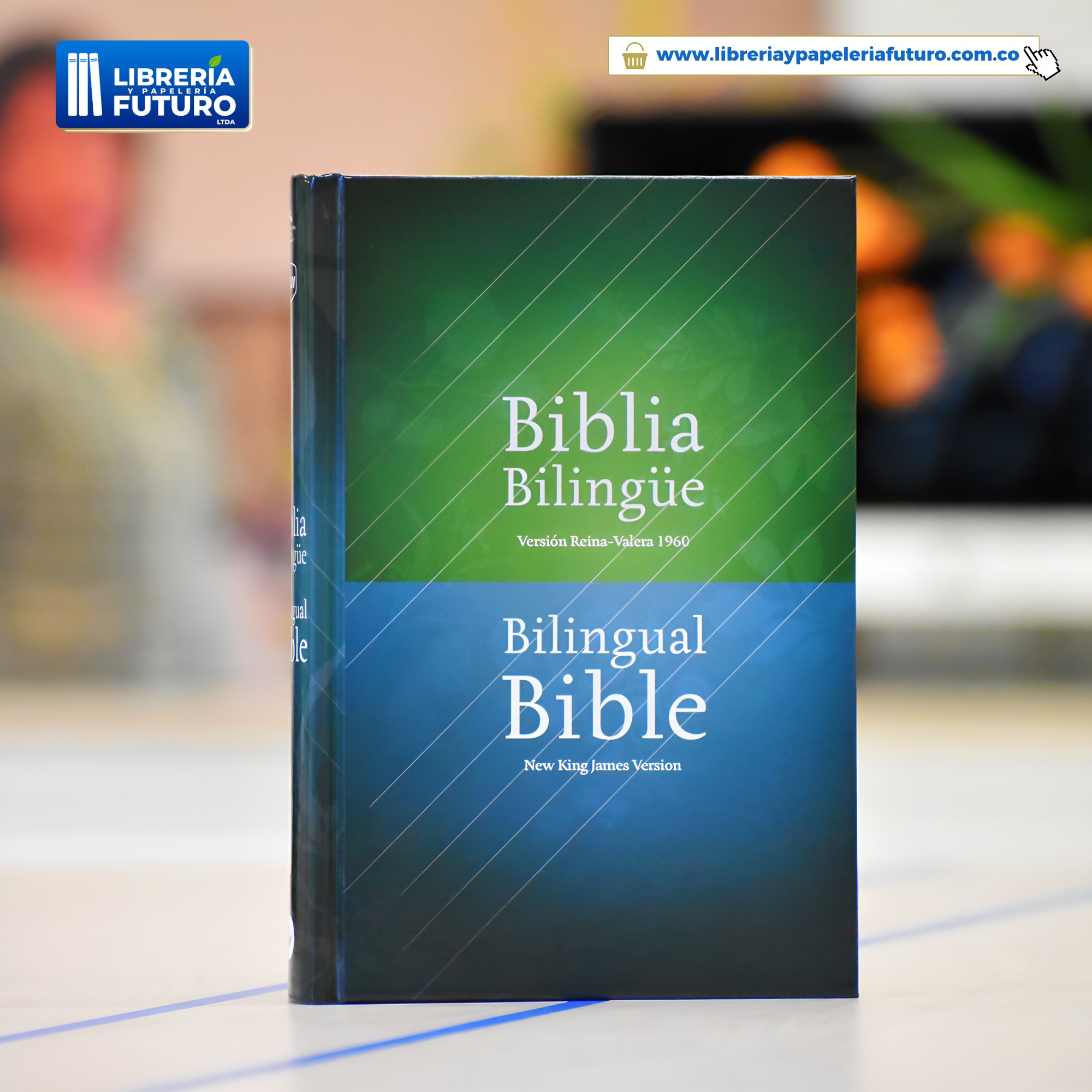 Biblia Bilingüe Reina Valera 1960 y New King James Letra Pequeña en Español e Inglés