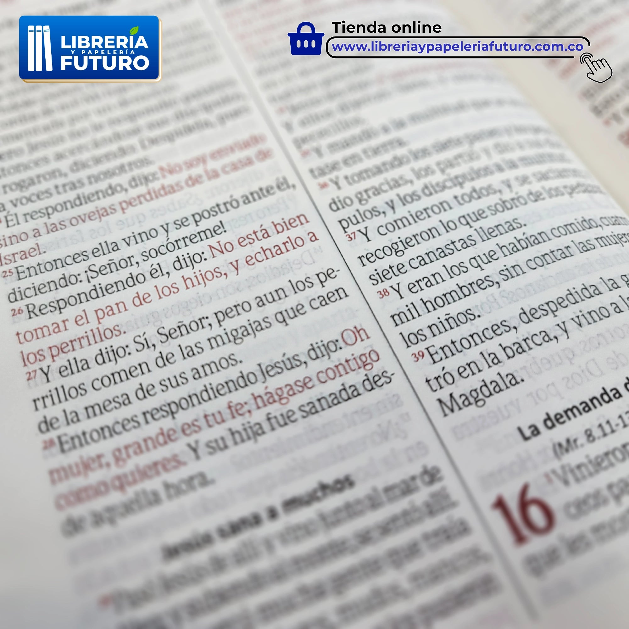 Biblia Floral Fucsia, en tamaño y letra mediana con índice y cremallera