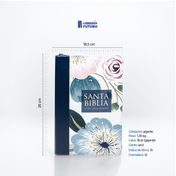 Biblia gigante azul floral