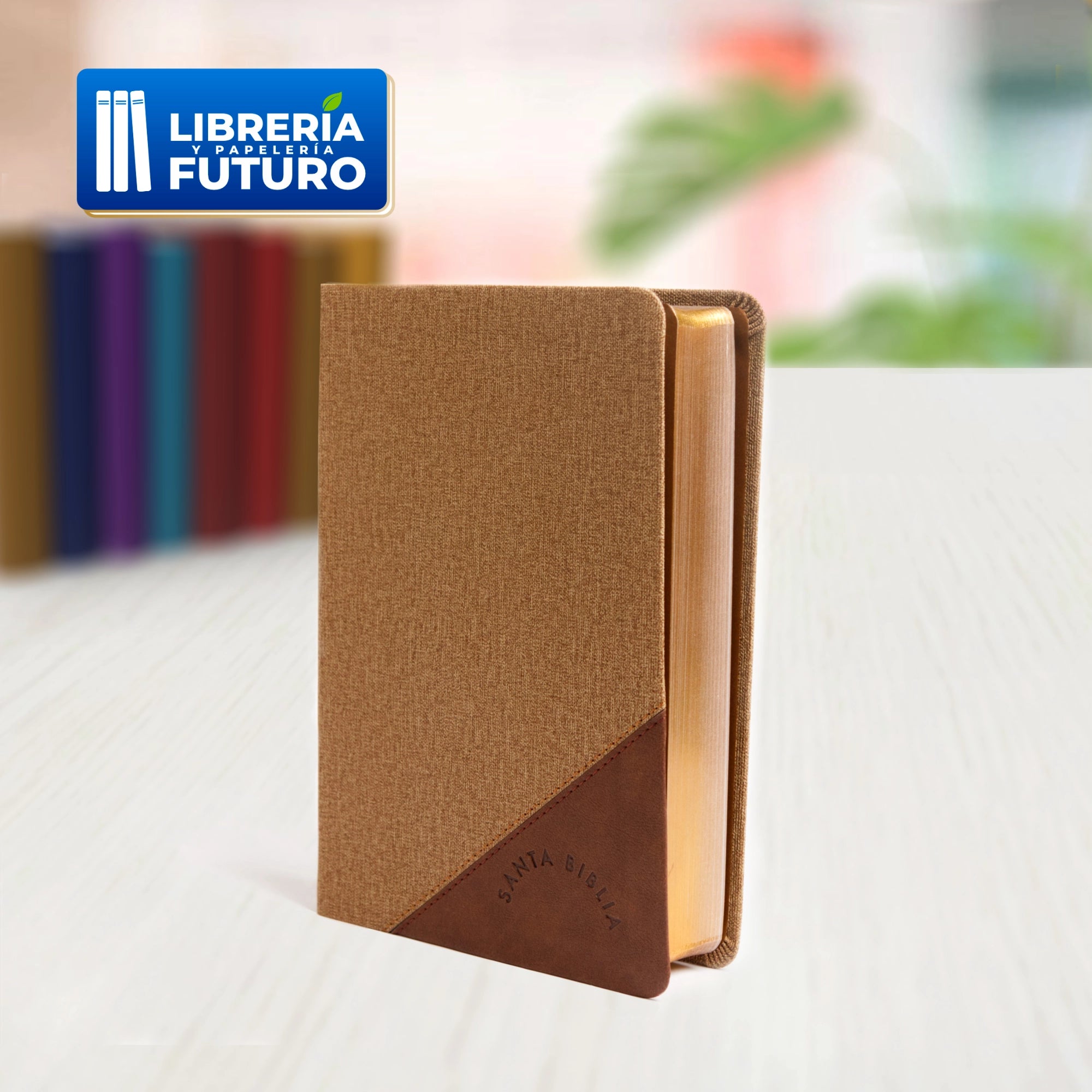 Biblia café duotono, tamaño y letra mediana