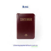 Biblia vinotinto pequeña con letra mini