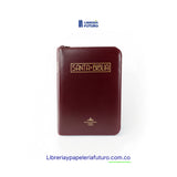 Biblia vinotinto pequeña con letra mini