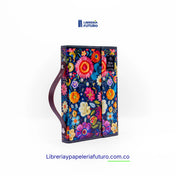 Biblia mediana azul primavera broche y asa