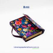Biblia mediana azul primavera broche y asa