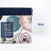 Biblia gigante azul floral