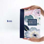 Biblia gigante azul floral