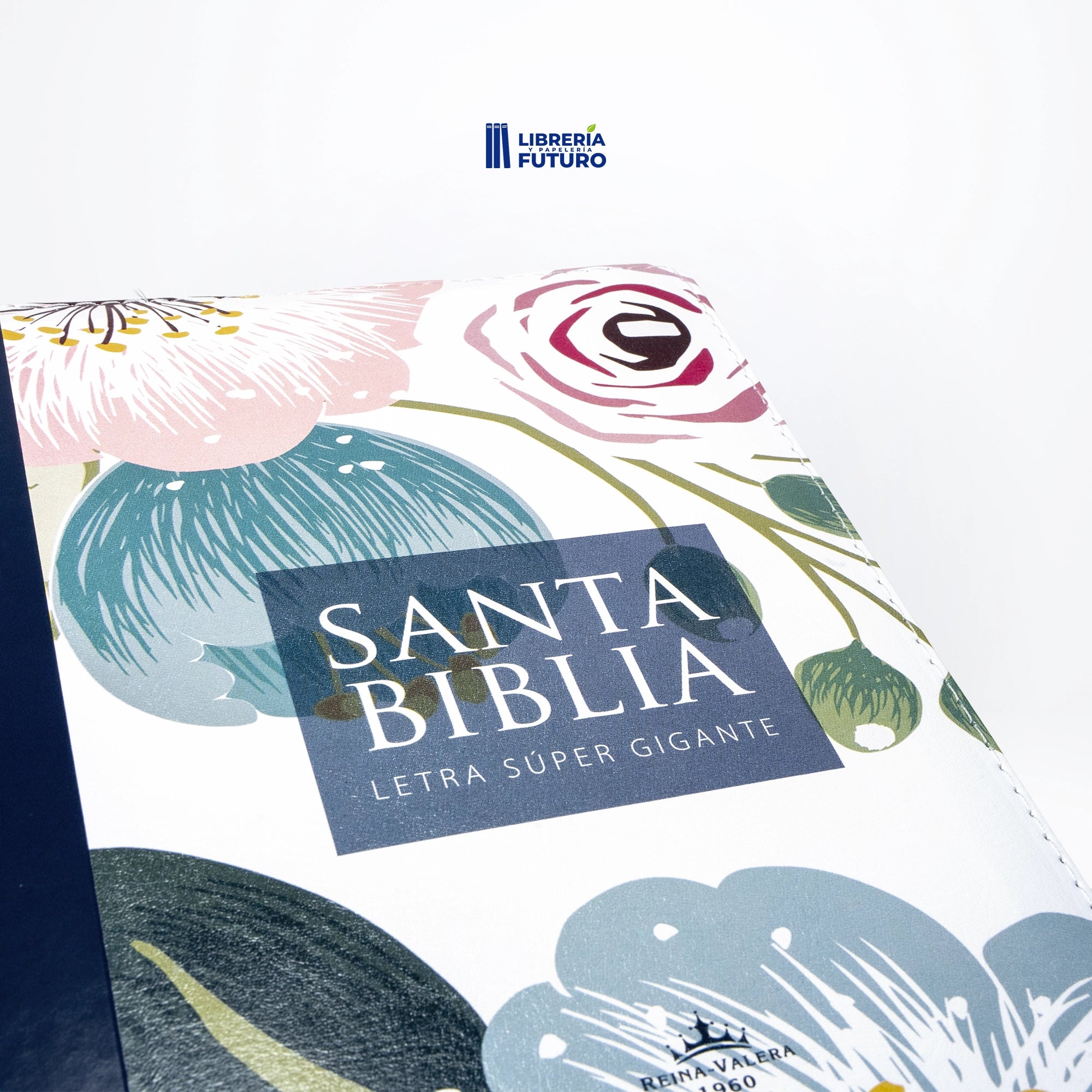 Biblia gigante azul floral