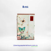 Biblia mediana mariposas con broche y asa