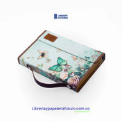Biblia mediana mariposas con broche y asa