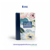 Biblia mediana azul floral