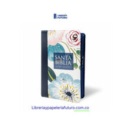 Biblia mediana azul floral