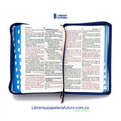 Biblia mediana azul floral