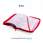 Biblia mediana blanca mariposas broche y asa