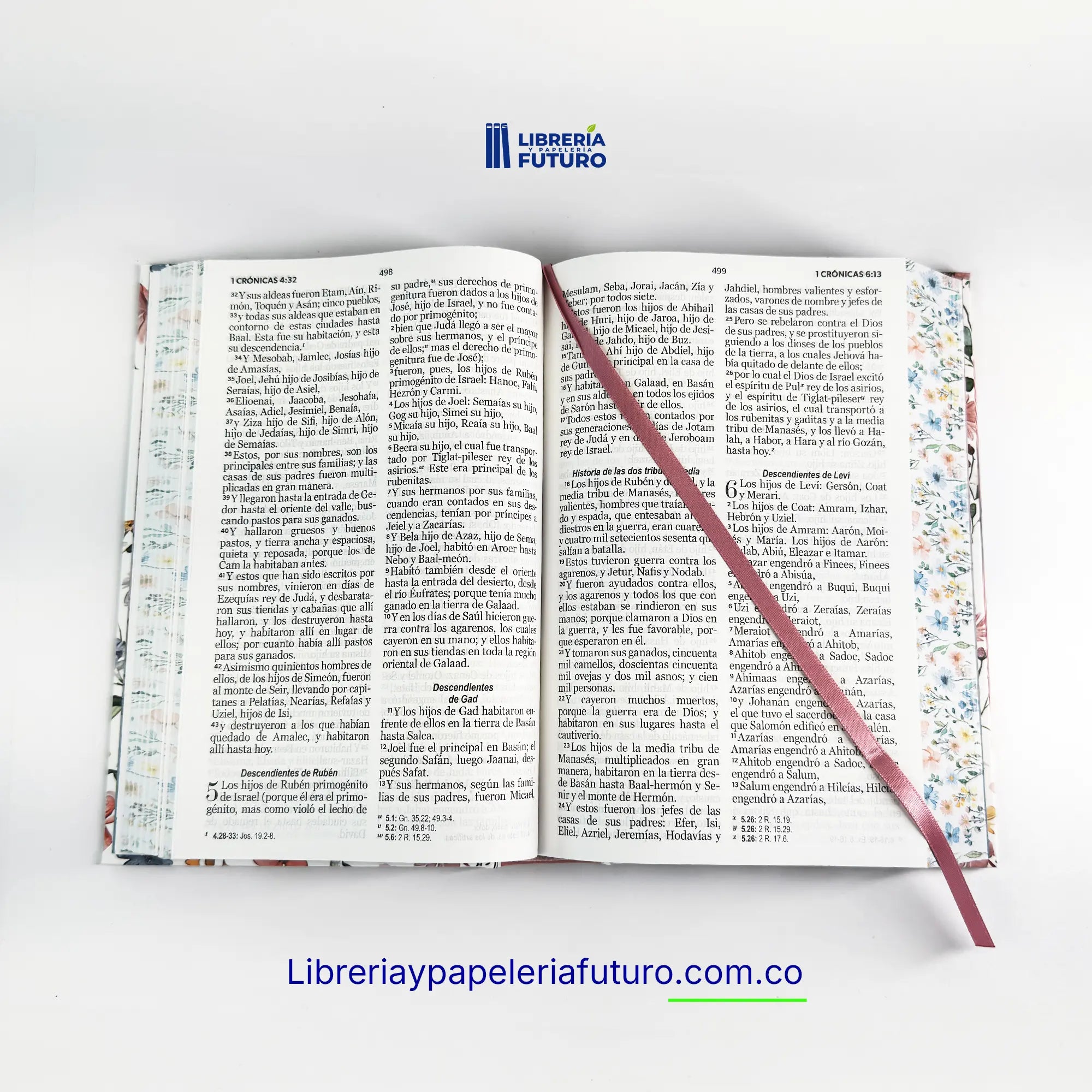 Biblia mediana blanca primavera
