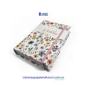 Biblia mediana blanca primavera con elástico