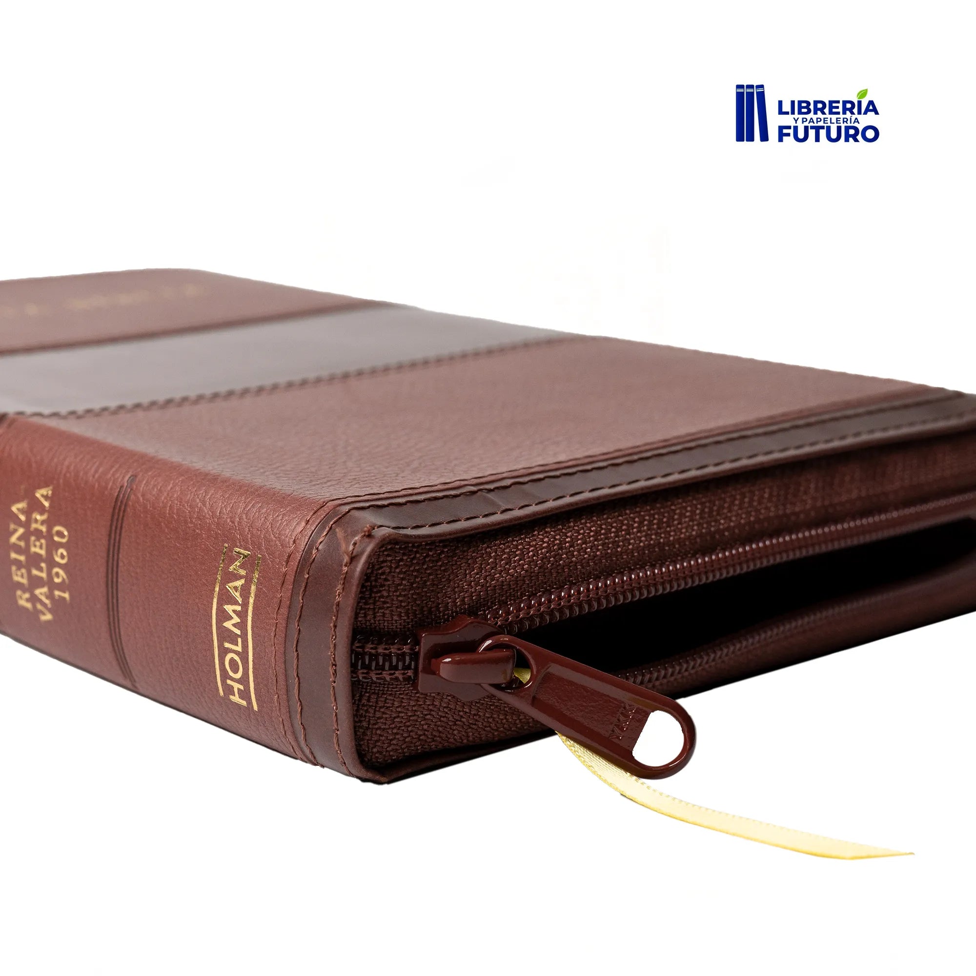 Biblia mediana café símil piel
