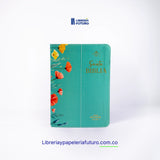 Biblia pequeña turquesa primavera