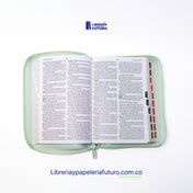 Biblia mediana menta floral
