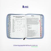 Biblia mediana celeste floral
