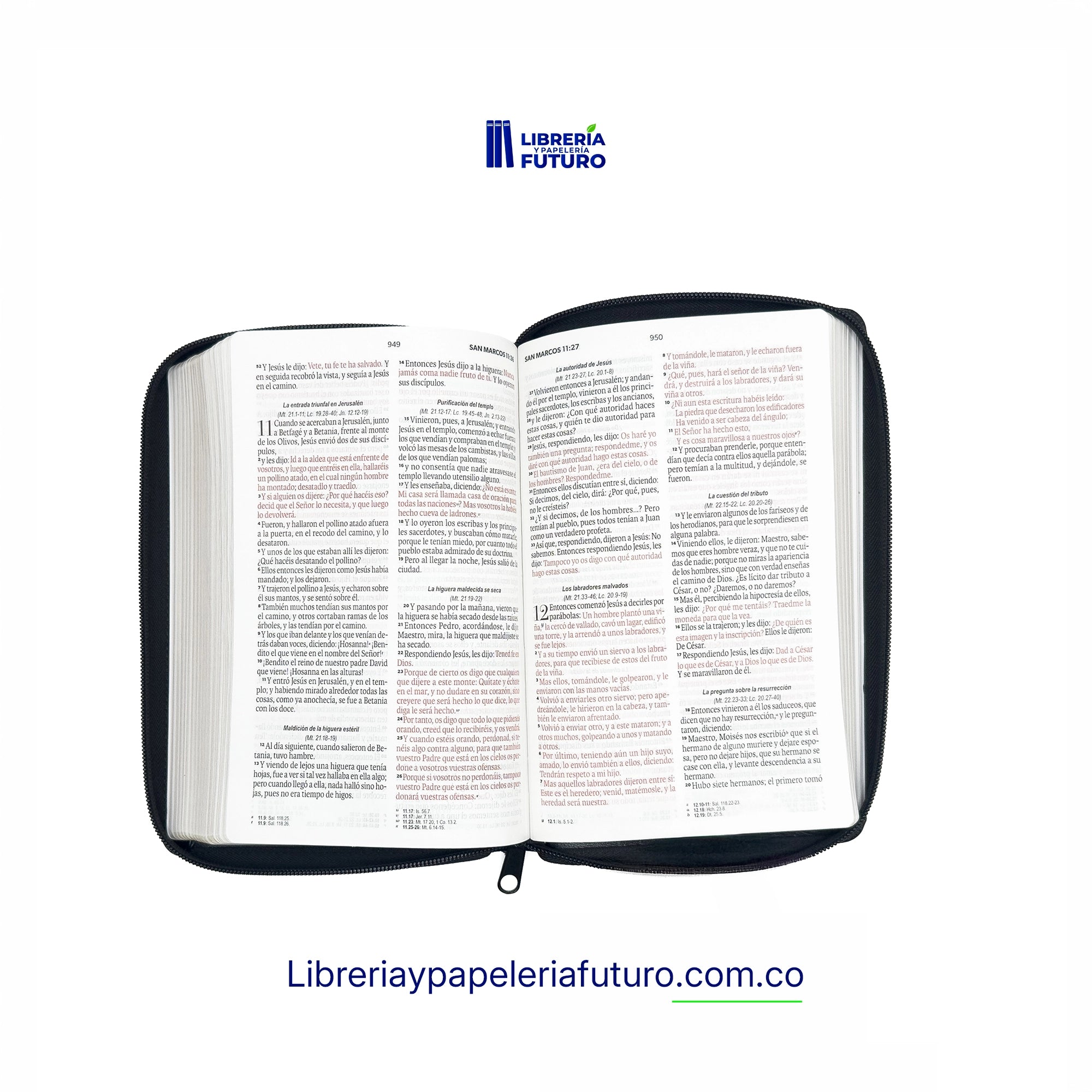Biblia negra repujada mediana