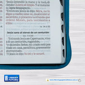 Biblia azul en tamaño y letra grande con cremallera e índice