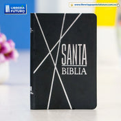 Biblia Negra, mediana, símil piel con letra pequeña