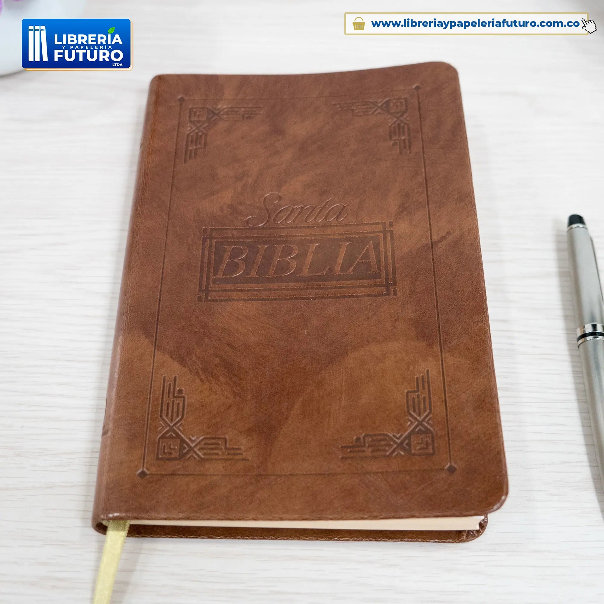 Biblia Café, mediana, símil piel con letra pequeña