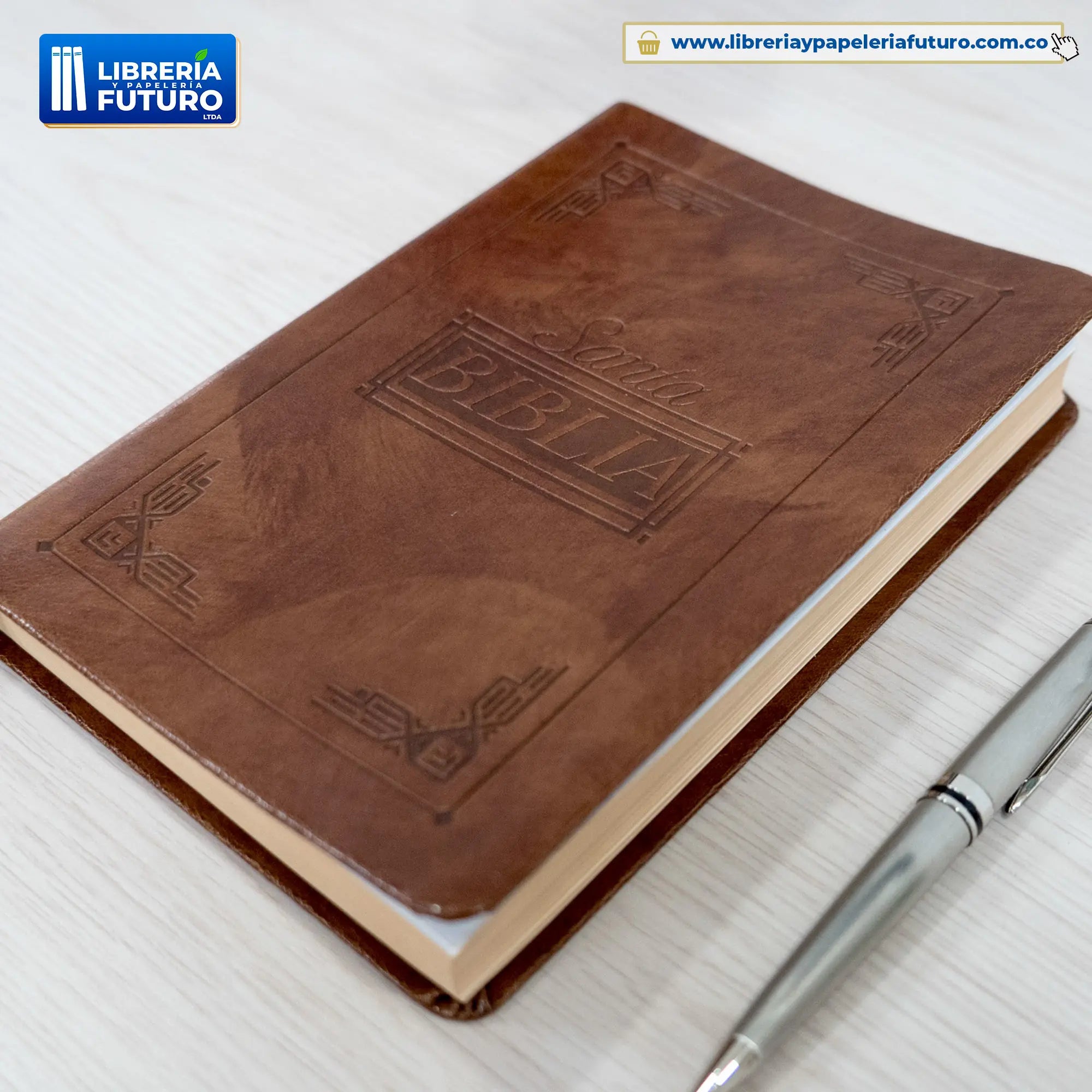 Biblia Café, mediana, símil piel con letra pequeña