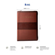 Biblia mediana café símil piel