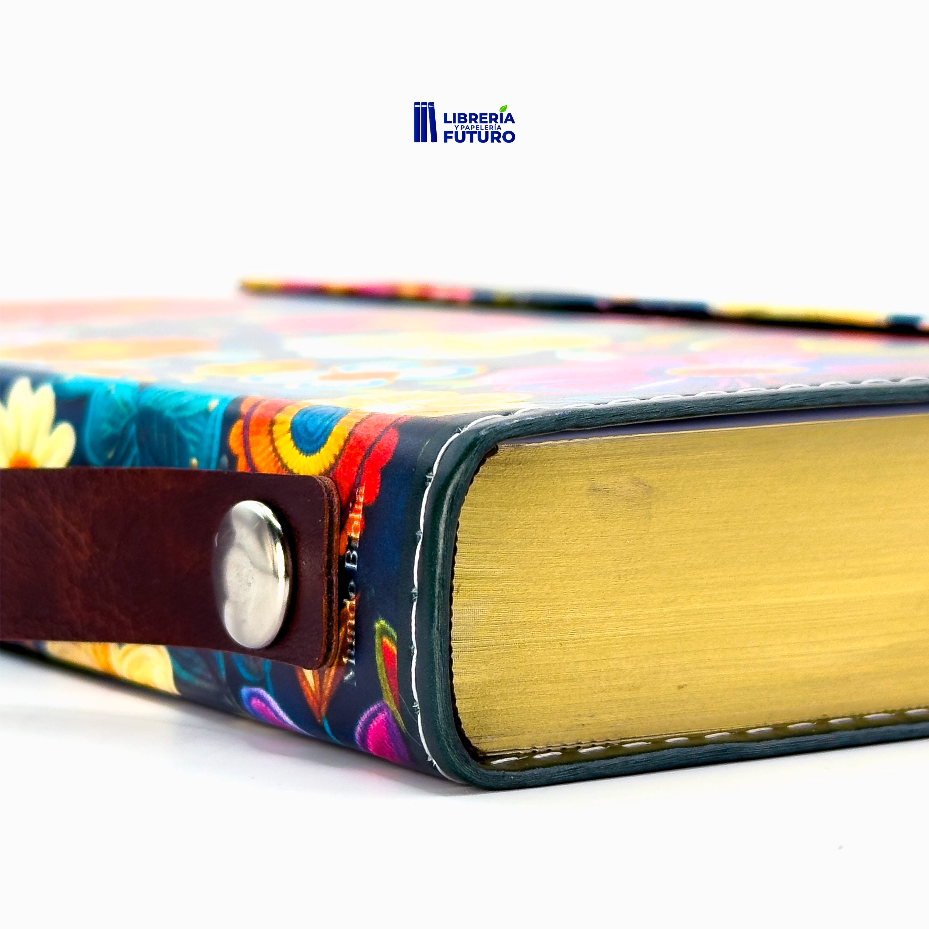 Biblia mediana azul primavera broche y asa