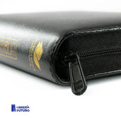 Biblia negra, en tamaño y letra pequeña con cremallera e índice (versión de lujo)