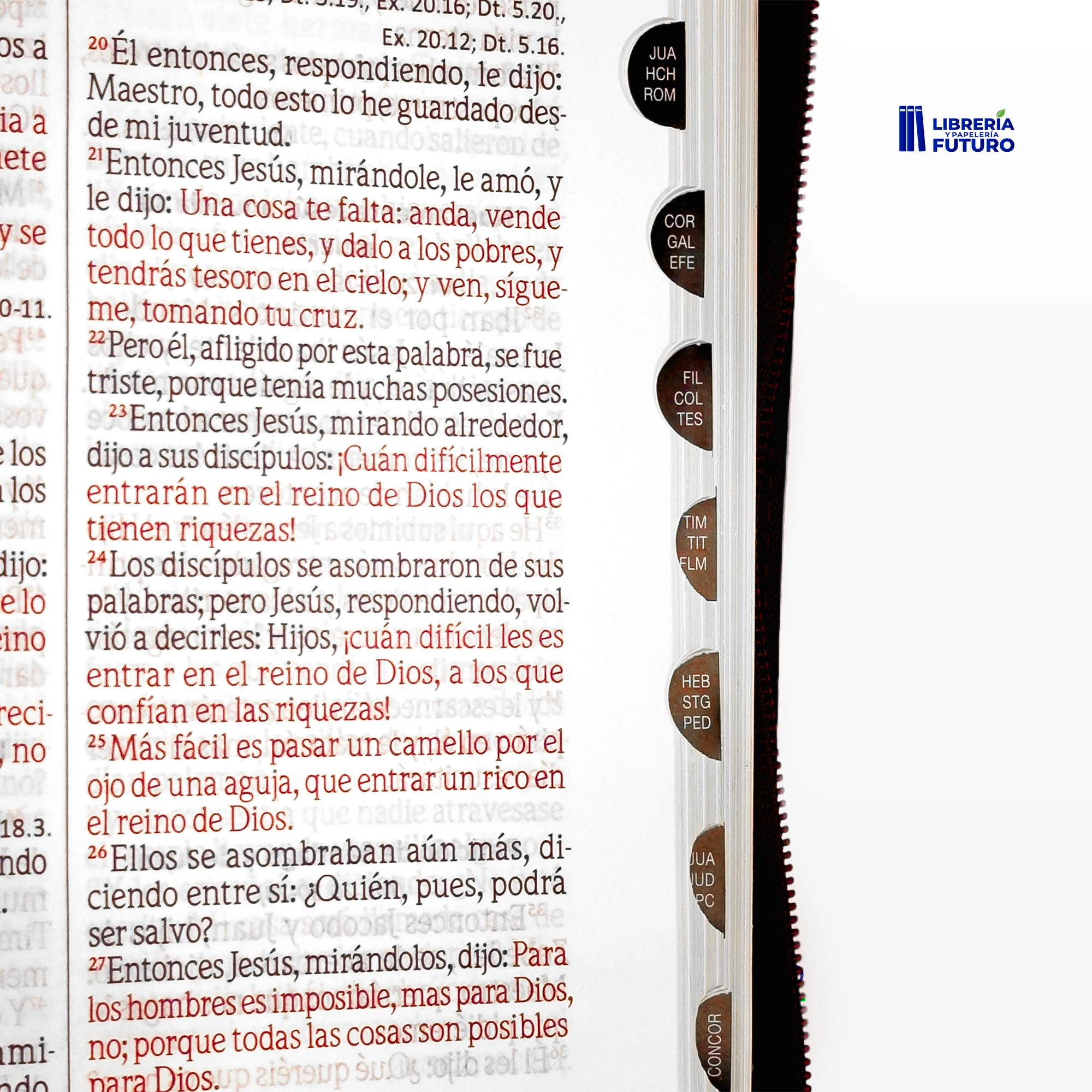 Biblia grande vinotinto con indice