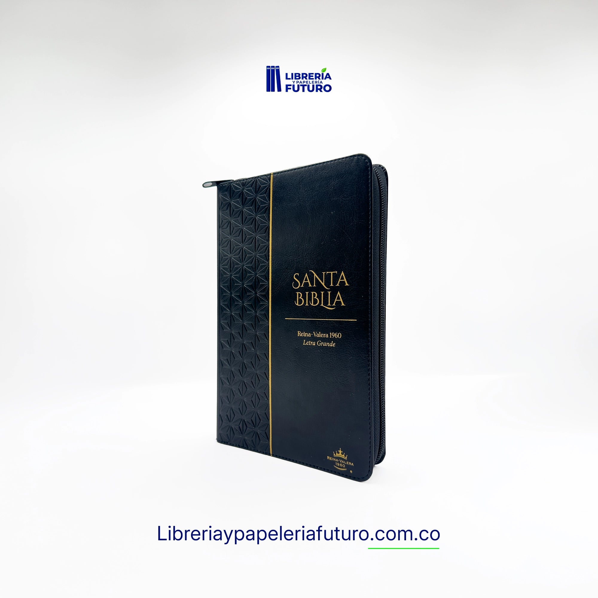 Biblia negra repujada mediana