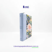 Biblia mediana celeste floral