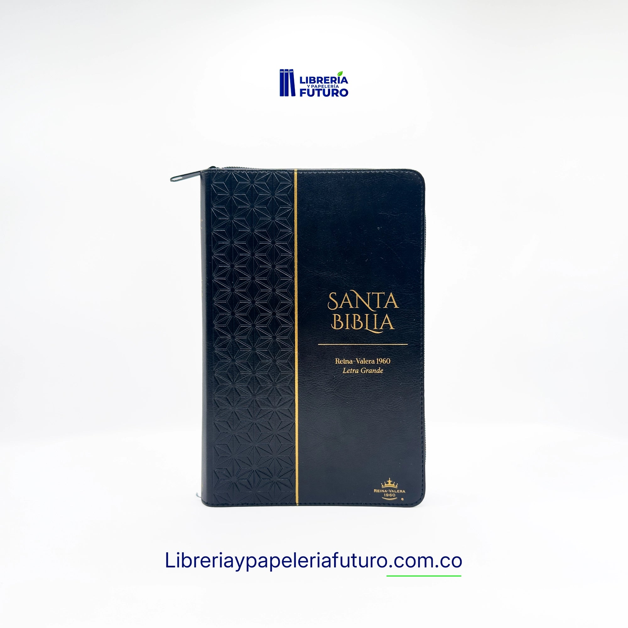 Biblia negra repujada mediana