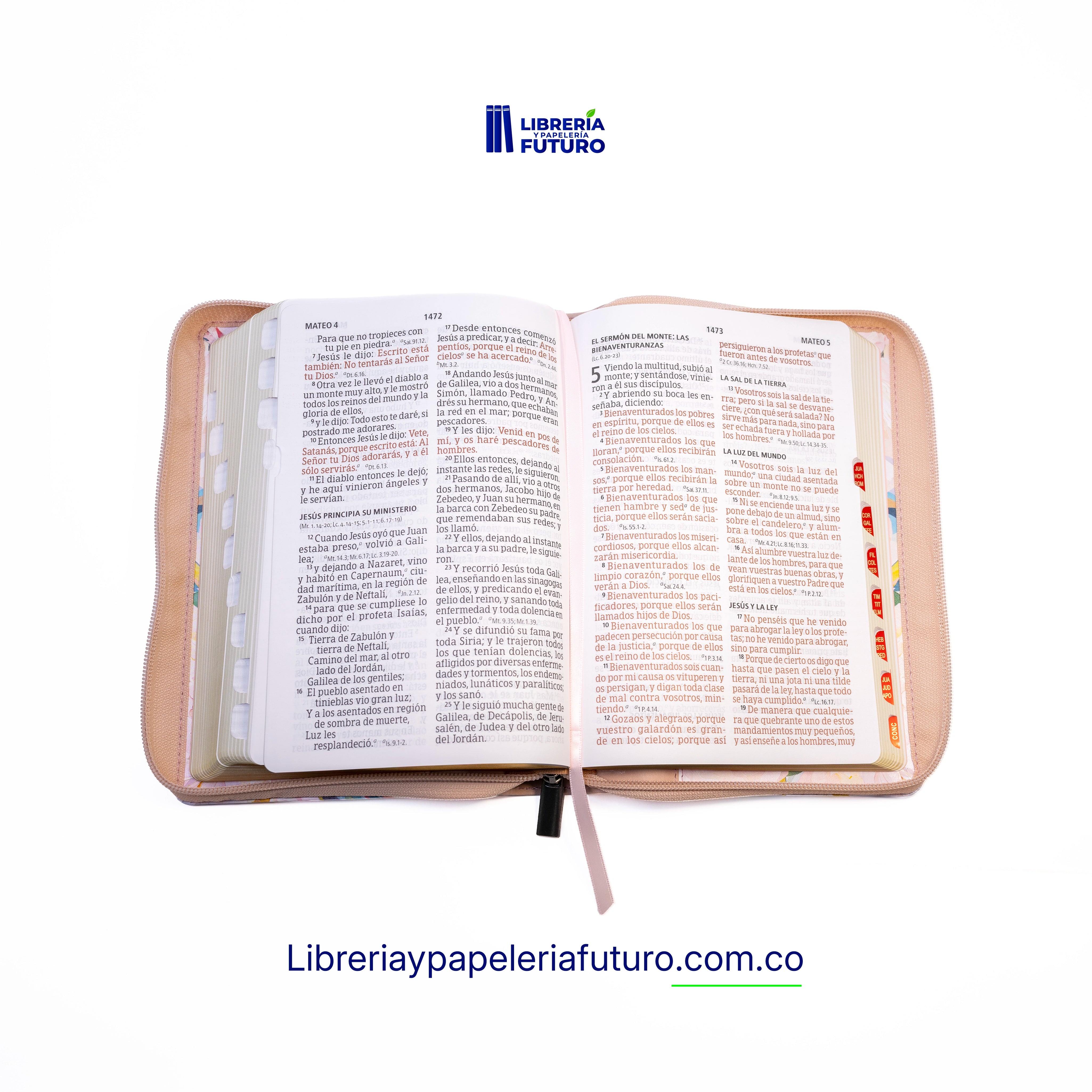 Biblia mediana rosa cuarzo