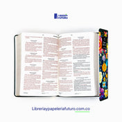 Biblia mediana azul primavera broche y asa